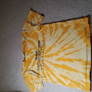 A yellow tie dye T-shirt